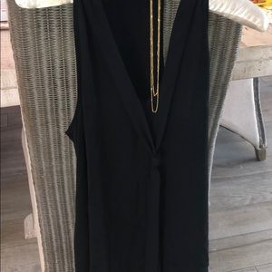 BCBG Generation Black Tie Front Blouse